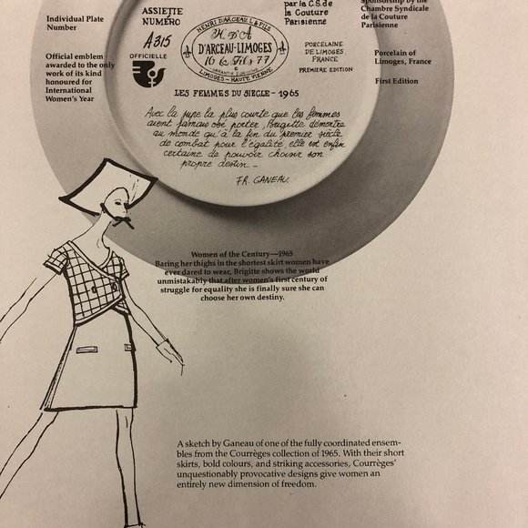 1965 Ganeau's Women of the Century Porcelian COA - Picture 6 of 8